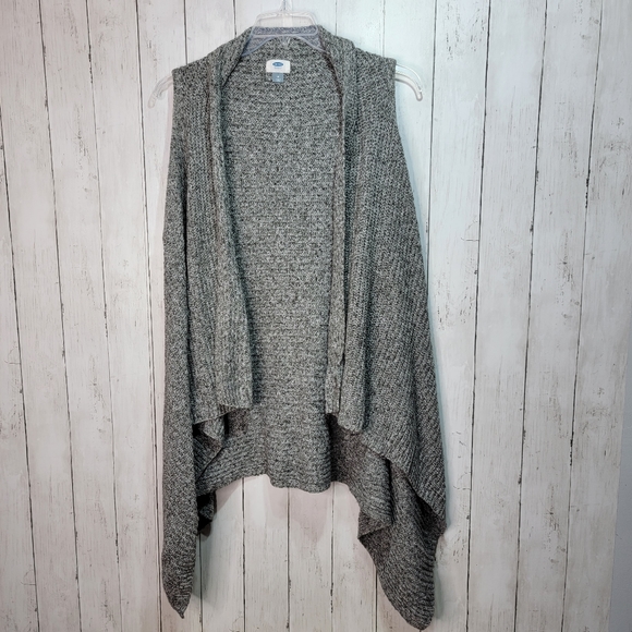 OLD NAVY DRAPED OPEN FRONT KNIT GRAY RIBBED WOMEN'S VEST SIZE Medium. - Picture 1 of 6